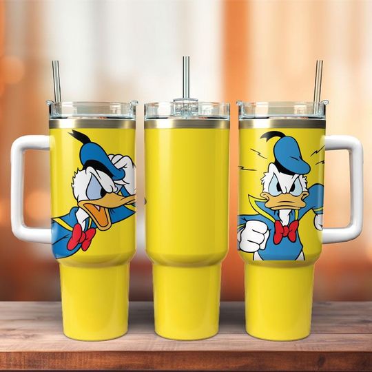 Disney Donald Stainless Tumbler, Donald Duck Steel Tumbler Cup, Magic Kingdom Drinkware Tumbler, Valentine Gift, Disneyland 40ozTumbler