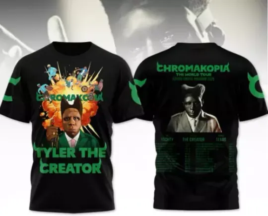 Tyler The Creator 2025 Upcoming The World Tour Chromakopia 3D Shirt