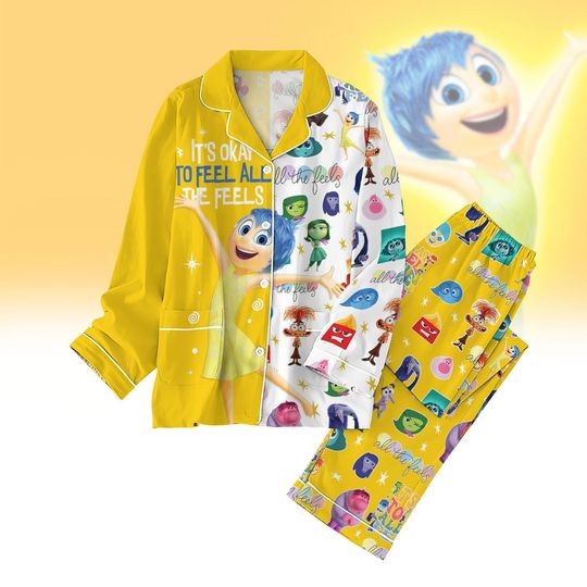 Inside Out Joy Pajamas Set, Disney Emotions Trendy Pajamas, Inside Out 2 Pajamas, Magic Kingdom Women Pajamas, Disney Trip Gift