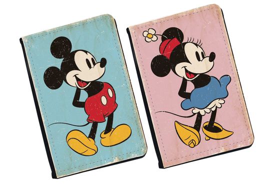 Passport Cover, Matching Travel Gift Set, Disney Mickey Mouse and Minnie Mouse