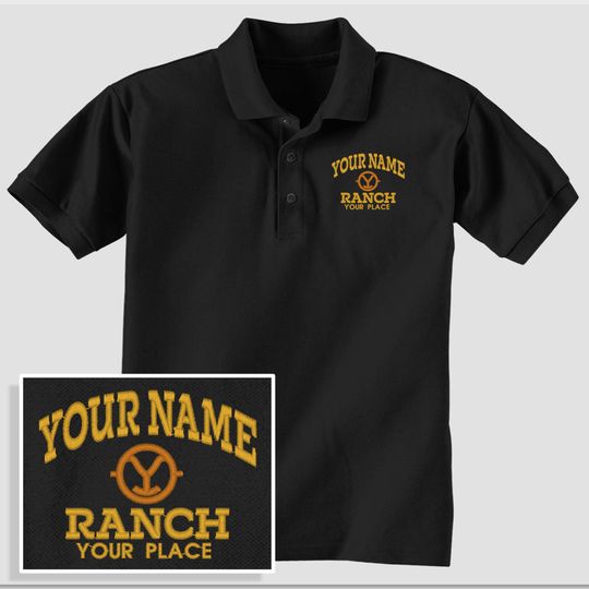 Custom Ranch Polo, Personalized Embroidered 3-button Golf Shirt, Monogram Brand Ranching, Gift Him Her Mom Dad Father Family Friend Rancher