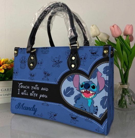 Disney Lilo and Stitch Leather Handbag, Lilo and Stitch Woman Vintage Handbag, Shoulder Bag, Crossbody Bag, Top Handle Bag