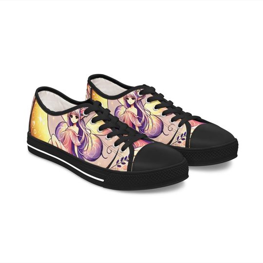 Artistic Women's Low Top Sneakers, Whimsical Fashion Sneakers, Unique Canvas Shoes, Comfortable Everyday Footwear, Great for Gifts, Summer