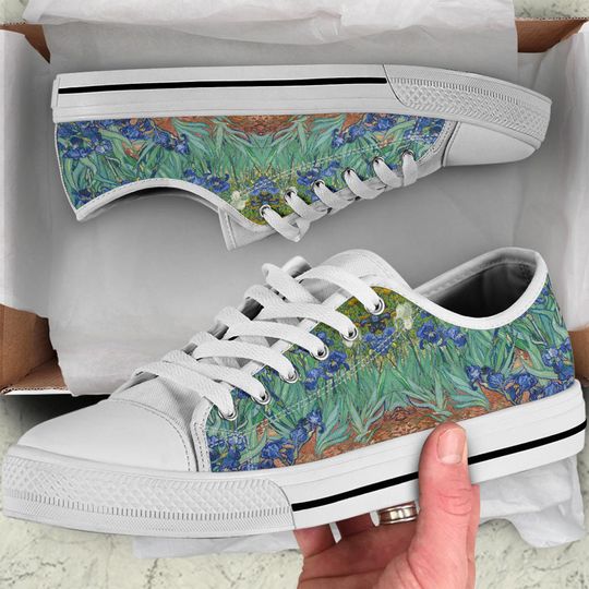 Women's Irises Vincentvan Gogh Low Top Sneakers, Birthday Gifts for Girlfriend Low Top Shoes