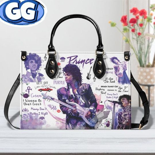Prince Purple Singer Handbag, Prince Singer Leather Handbag For Her, Women Bag, Travel Bag Gift