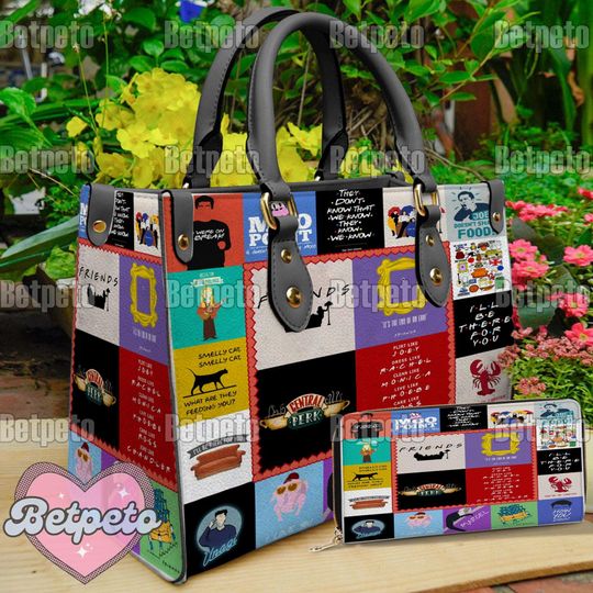 Friends TV Show Leather Handbag, Friends Shoulder Bag, Crossbody Bag, Top Handle Bag, No Wallet