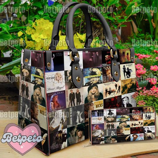 Stevie Nicks Christmas Leather Handbag, Stevie Nicks Christmas Shoulder Bag, Crossbody Bag, Top Handle Bag, No Wallet