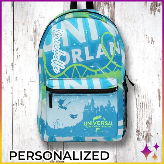Custom Universal Studios Backpack Blue | Personalized Universal Studios Bag for Family Trip Orlando Florida Vacation Gift