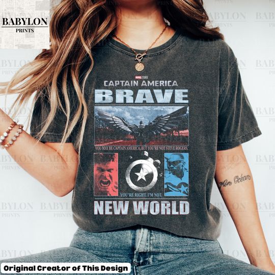 Marvel Captain America Brave New World T Shirt Sam Wilson Shirt Red Hulk T Shirt