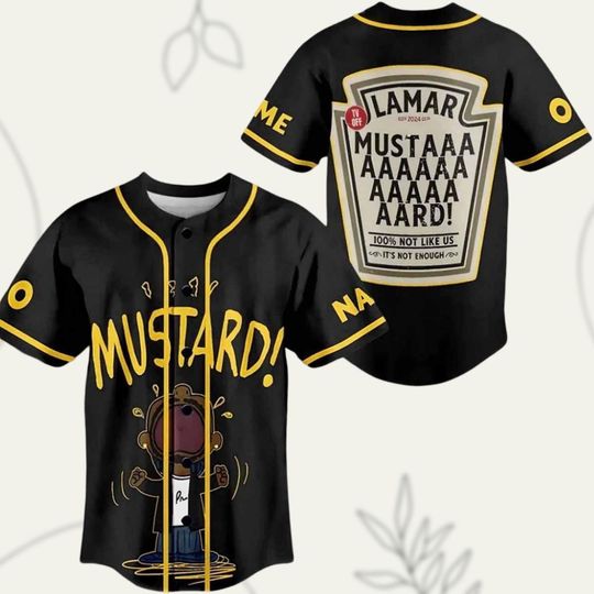 Meme Mustard Baseball Jersey, GNX Album Baseball Jersey, Mustard Kendrick Lamar Baseball, Tour 2025 Baseball