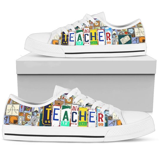 Teacher Low Top Women's Low Top-style Sneakers, Casual Shoes Birthday Gifts for Girlfriend, Cute Shoes