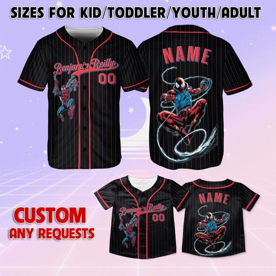 Spide Man Unlimited Benjamin Reilly Jersey, Marvel Scarlet Spider Kids Jersey, Disney Spider Man Unlimited Shirt,Custom Spider Verse Jersey