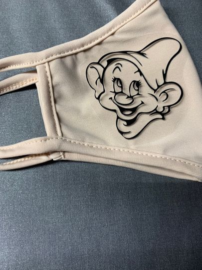 Dopey Dwarf Snow White Face Mask US Made Face Mask 3  sizes cotton 2 or 3 layer washable face masks