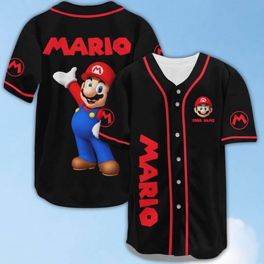 Halloween Mario Jersey Shirt, Super Daddio Shirt, Custom Mario Baseball Jersey, Super Mario Baseball Jersey, Jersey Men, Mario Shirt