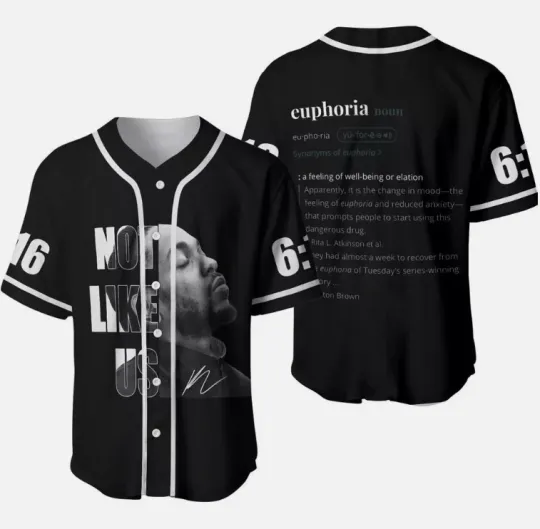 Kendrick Lamar Not Like Us 6-16 Button Down Baseball Jersey