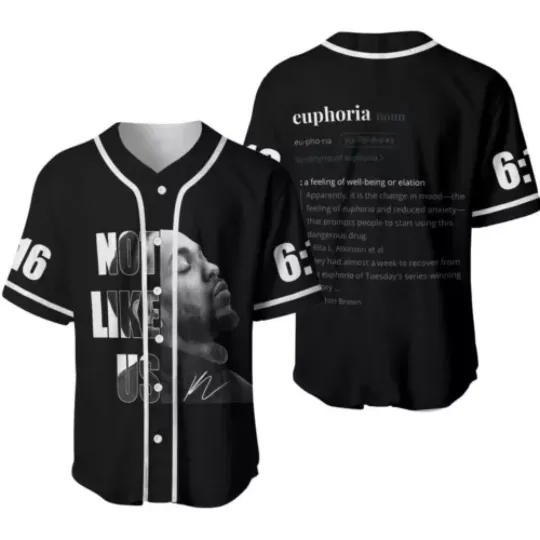 Kendrick Lamar Not Like Us 6-16 Button Down Baseball Jersey Shirt