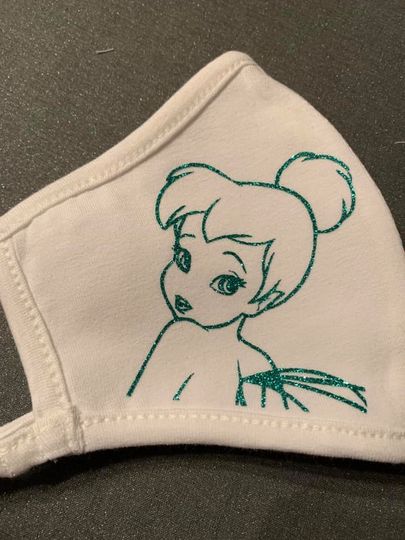 Tinkerbell Glitter White Mask, Tinkerbell Mask, Disney's Tinkerbell, Peter Pan, Faith, Trust and Pixie Dust, Peter Pan Flight, Tink,
