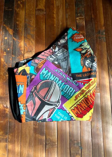 Mandalorian Face Mask | Star Wars Comic Book Cotton Dust Covering | Nerdy Geeky Fitted Washable Reusable Handmade | Nose Wire Filter Pocket