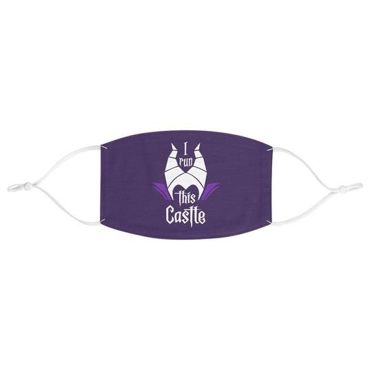 Disney Villain Face Mask, I Run This Castle, Maleficent Mask, Unisex Reusable Face Mask Made in US, Washable Face Mask Adult, Halloween Mask