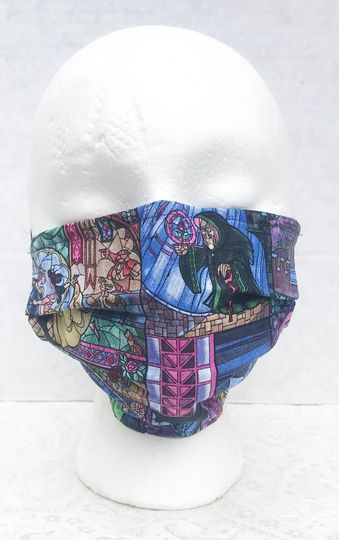 Discover Disney Beauty and the Beast wired Adult and Child face mask
