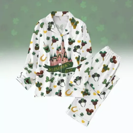 St. Patrick's Day Thick Pajamas Lucky Shamrock Midnight Shirt