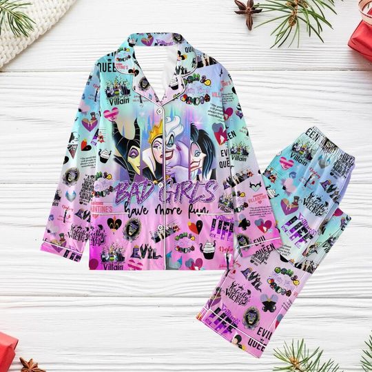 Disney Villains Pajamas, Bad Witches Club Pajamas, Funny Villain Holiday Pajamas, Maleficent Pajamas Pants, Evil Queen Valentine Gift