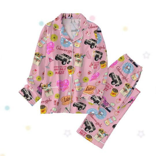 Gilmore Girls Matching Pajamas Set, Luke's Diner Shirt, Stars Hollow Womens Pajamas, Luke's Coffee Shirt, Retro Tv Show Pjs, Gift For Her