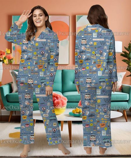 Gilmore Girls Pajamas Set, Gilmore Girls Long Sleeve Pyjamas Set, Womens Sleepwear, Gift For Her, Women's Pajama Sets