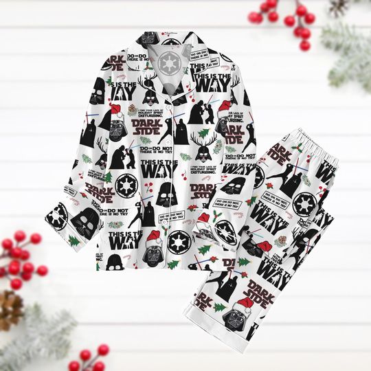 Christmas Darth Vader Pajamas Set, Lightsaber Holiday Pajamas, Star Wars Xmas Pajamas, Starwars Pj Set Pants, Disney Pjs Christmas
