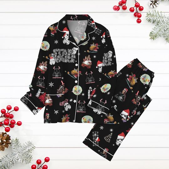 Star Wars Characters Pajamas Set, Christmas Disney Movie Pajamas, Darth Vader Stormtrooper Xmas Pajamas, Family Trip Gift, Starwars Pjs