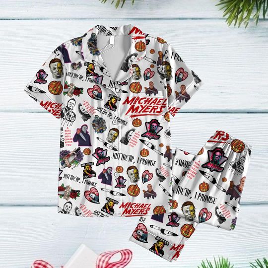 Michael Myers Pajamas, Halloween Movie Pajamas Set, Michael Myers Holiday Pajamas, Horror Charaters Pajamas , Treat Or Trick Pajamas