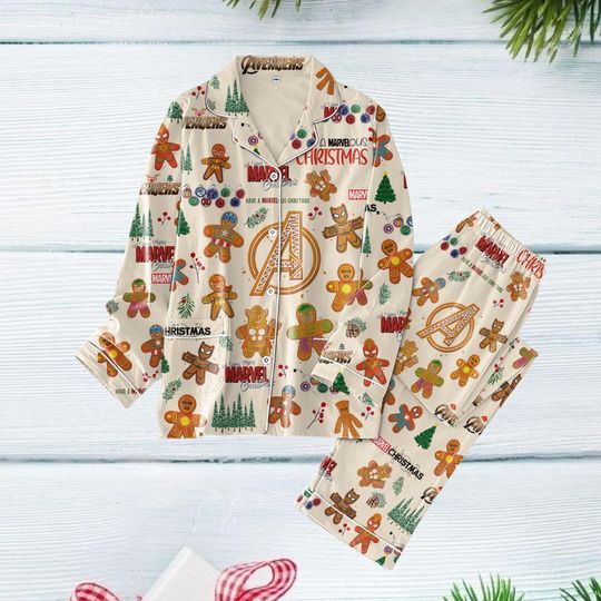 Avengers Santa Christmas Pajamas, Funny Spiderman Xmas  Pajamas, Avengers Gingerbread Shirt, Superhero Family Shirt, Christmas Gift
