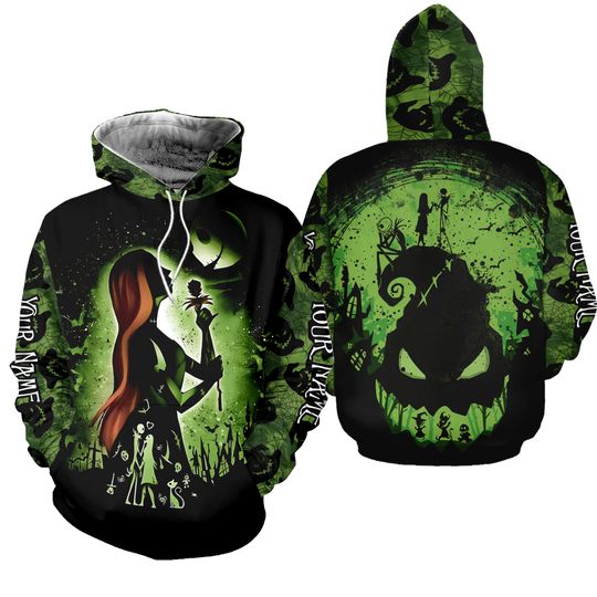 Custom Jack Skellington 3D Hoodie, Nightmare Before Christmas 3D Hoodie, Jack And Sally 3D Hoodie