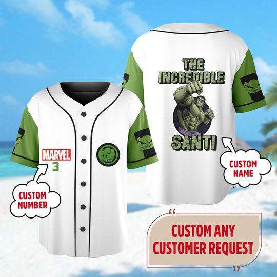 Custom Hulk Up Bulk Up Baseball Jersey, Hulk Baseball Jersey Team, Superhero Jersey Shirt, Hulk Gift For Kids, Magic Kingdom Shirt