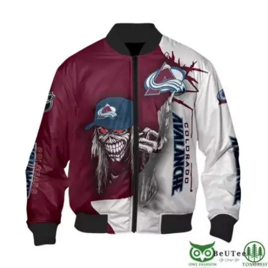 Colorado Avalanche Bomber Jacket, Skull Wear Cap Jacket Hockey Team Shirt Gift
