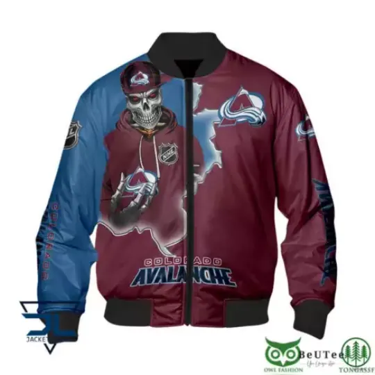 Colorado Avalanche Horror Skull Bomber Jacket Lightweight Christmas Gift For Men