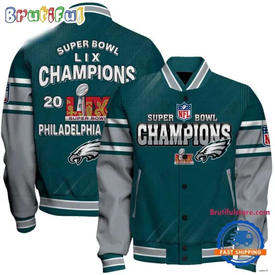 Philadelphia Eagles Super Bowl LIX 2025 Champions Team Baseball Jacket Unisex