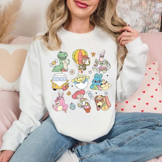 Disney Toy Story Easter Shirt, Buzz Lightyear Bunny Ears Shirt, Sheriff Woody Easter Egg Sweatshirt, Disneyland Easter Trip Sweatshirt