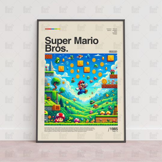 Super Mario Bros Poster, Gaming Room Poster, Gaming Wall Poster, Gaming Print Poster, Game Gift, Video Games Poster, Gaming Wall Art