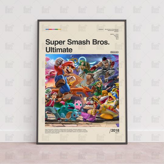 Super Smash Bros. Ultimate Poster, Gaming Room Poster, Gaming Wall Poster, Gaming Print Poster, Game Gift,Video Games Poster