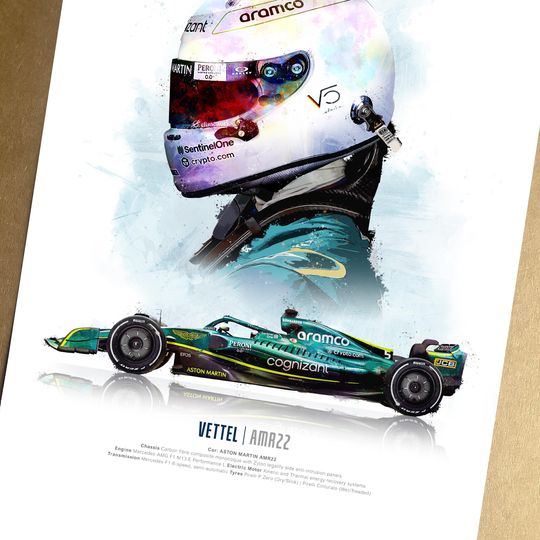 Discover Sebastian Vettel Poster Print, Aston Martin Car Poster