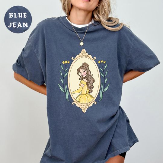 Retro Frame Princess Belle Shirt Disney Belle Disneyworld T-shirt Disney Birthday Girl Tee