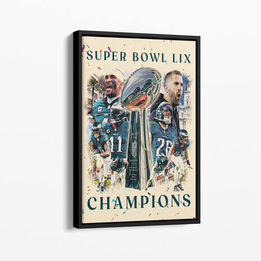 Philadelphia Eagles Super Bowl LIX Champions Print  football Football Wall Art, Man Cave Gift, Eagles Fan Decor