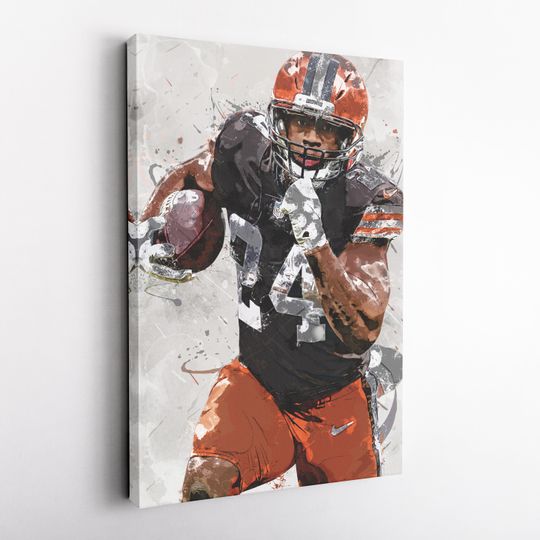 Nick Chubb Poster, Cleveland Browns - Print, UnFramed Poster, Kids Decor, Man Cave Gift, Wall Art Decor