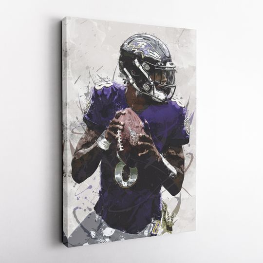 Lamar Jackson Poster, Baltimore Ravens -  UNFramed Poster, Kids Decor, Man Cave Gift, Wall Art Decor