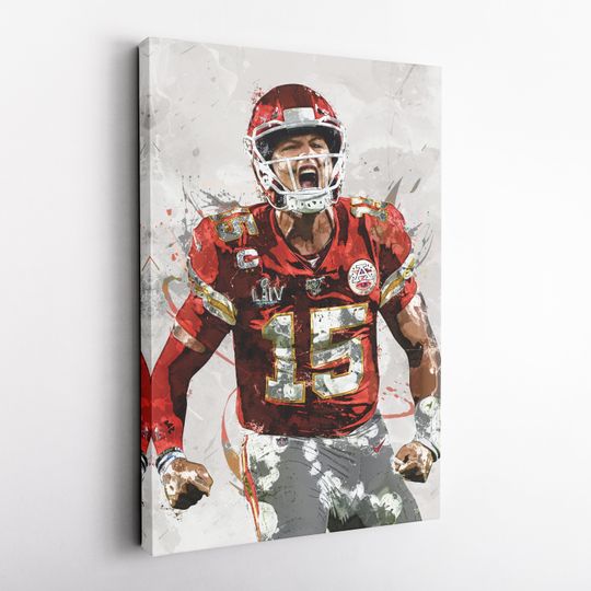 Patrick Mahomes Poster, Kansas City Chiefs - UNFramed Poster, Kids Decor, Man Cave Gift, Wall Art Decor