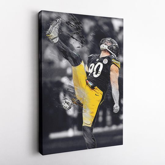 T.J.Watt Poster Celebration Pittsburgh Steeler football Hand Made Posters UNFramed Print Wall Kids Art Man Cave Gift Home Decor
