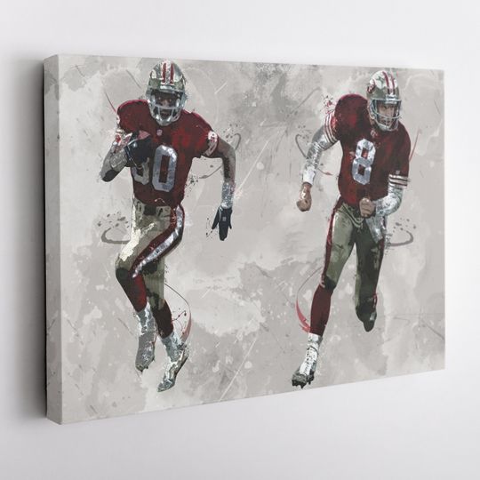 Steve Young Jerry Rice Poster, San Francisco 49ers, UNFramed Poster, Kids Decor, Man Cave Gift, Wall Art Decor