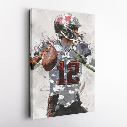 Tom Brady Poster, Tampa Bay Buccaneers-  football Poster, UNFramed Poster, Kids Decor, Man Cave Gift, Wall Art Decor, Wrap