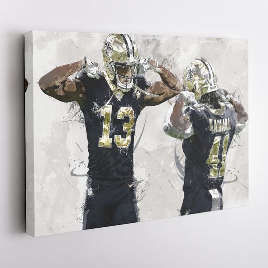 Alvin Kamara Michael Thomas Poster, New Orleans Saints, UNFramed Poster, Kids Decor, Man Cave Gift, Wall Art Decor